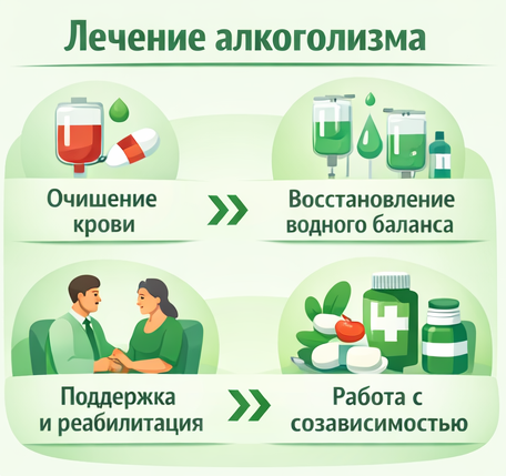 лечение алкоголизма в Яровом этапы